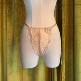 Whisper Peach Lace G-String (L-3X Remaining)