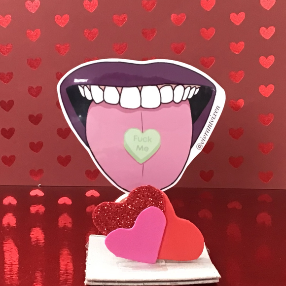 Candy Heart Mouth Sticker