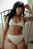 White & Petal Pink Cotton Ribbed Bralette and Thong SET (2X Remaining)