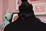 Rainbow Heart Chokers (vegan leather)