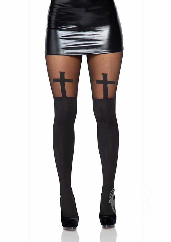 Tights w/Cross Thigh Accent