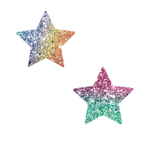 Multicolor Chunky Glitter Mini Star Bodistix (6pk)