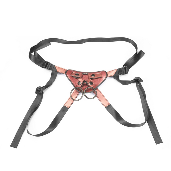 Rose Gold Vegan Leather Strap-On Harness