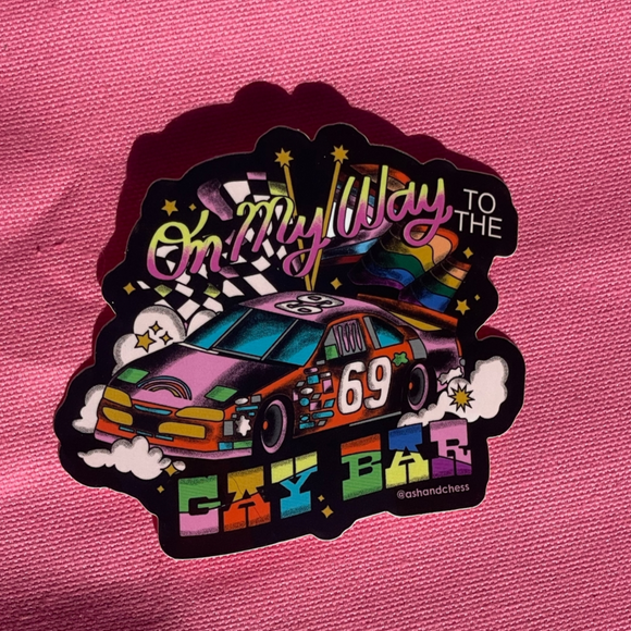 'On My Way To the Gay Bar' Sticker