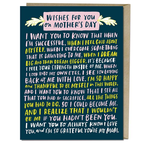Wishes For You on Mother's Day Card