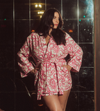 Dancing Bows Flannel Short Robe (S-XL Remaining)