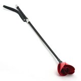 Black and Red Leather Flower Riding Crop