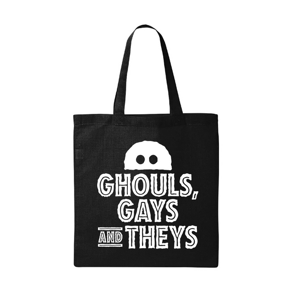 'Ghouls, Gays, and Theys' Halloween Tote Bag