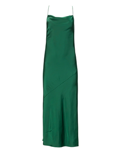 Emerald Satin Maxi Slip Dress