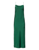 Emerald Satin Maxi Slip Dress
