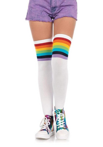 Over The Rainbow Opaque Thigh High Socks