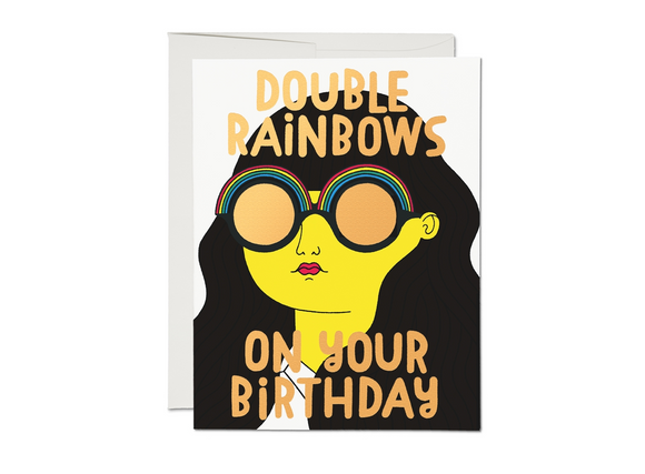 'Double Rainbows' Birthday Greeting Card