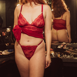 Scarlett Embroidered Lace Longline Bralette and G-String Set (2X, 3X Remaining)