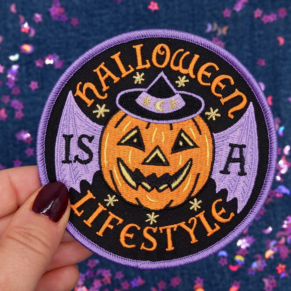 'Halloween Is A Lifestyle' Embroidered Patch