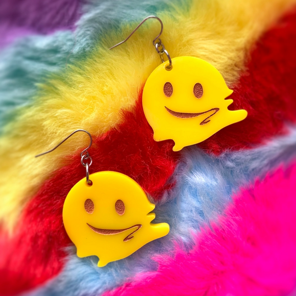 Melty Face Emoji Handmade Acrylic Earrings