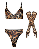 Wavy Ocelot Mesh Bralette and Thong Set by Kilo Brava (2X and 3X Remaining)
