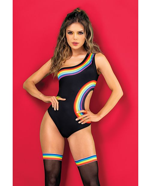 PRIDE One Shoulder Side Cut Out Bodysuit