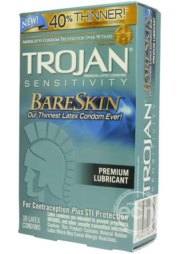 Trojan Condom Sensitivity Bare Skin Lubricated