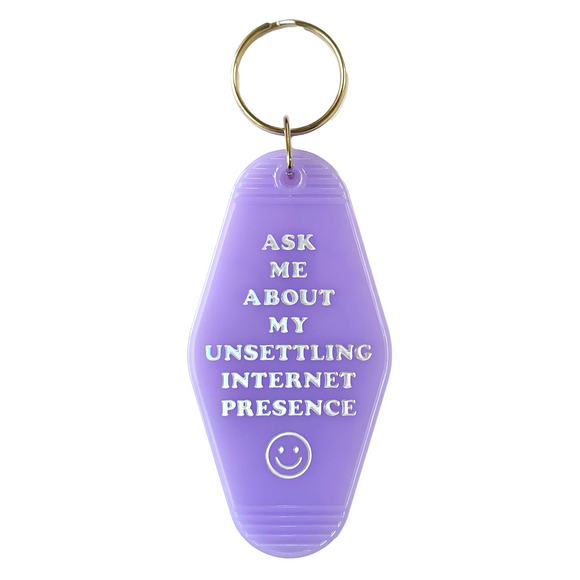 Unsettling Internet Presence Motel Tag Keychain