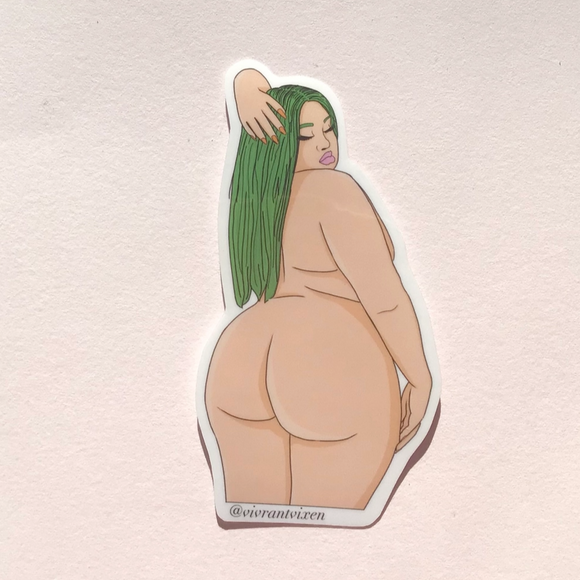 Green Haired Cutie Nude Sticker