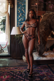 Black & Nude Floral Stretch Mesh Bralette