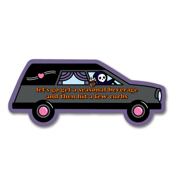 Grim Reaper Hit the Curb Vinyl Sticker
