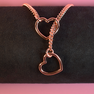 Rose Gold Heart Slip Chain