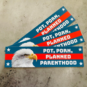 'Pot, Porn, Planned Parenthood' Bumper Sticker