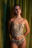Champagne Floral Sparkle Bustier (S, XL Remaining)