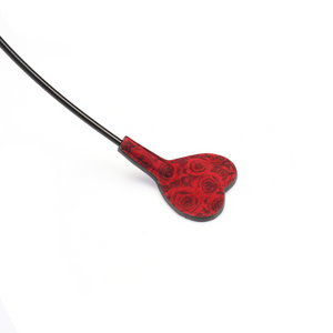 Kinbaku Ukiyoe Red Rose Lamb Suede Leather Mini Crop