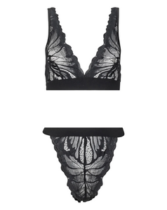 Black Wing Lace Tall Triangle Bralette