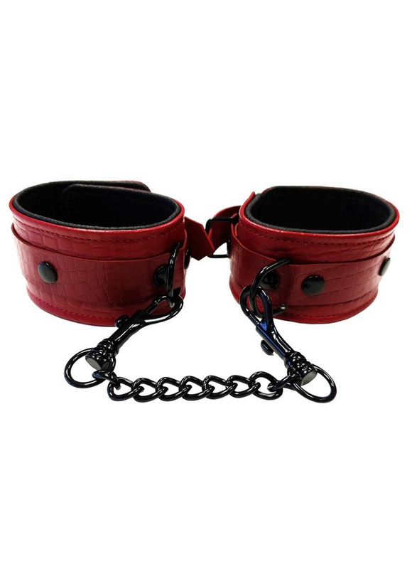 Rouge Anaconda Leather Wrist Cuffs