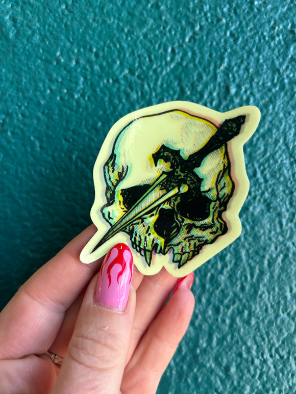 Dagger Skull Sticker