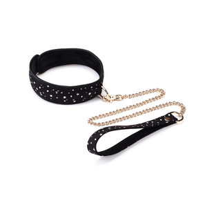 Starry Nights Soft Bondage Collar & Leash (vegan)