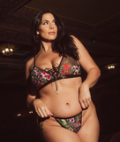 Multicolor Floral Embroidered G-String