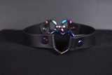 Rainbow Heart Chokers (vegan leather)