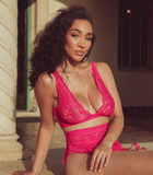 Azalea Pink Lace Tall Triangle Bralette