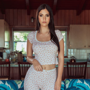 Ditsy Pink Floral Modal Lounge Top