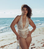Whisper Peach Lace Bodysuit