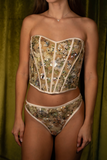 Champagne Floral Sparkle Thong (M, XL Remaining)