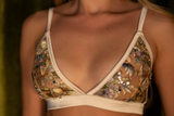 Champagne Floral Sparkle Bralette