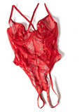 Brielle Crotchless Red Lace Teddy