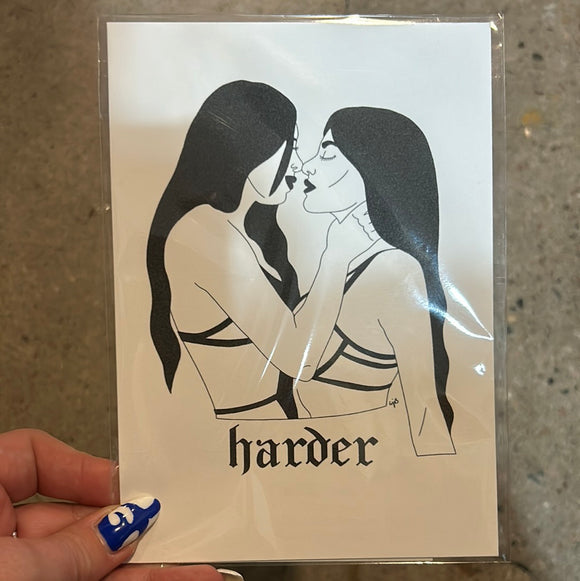 'Harder' Lady Fine Lines Print