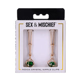 Indica Green Crystal Nipple Clips