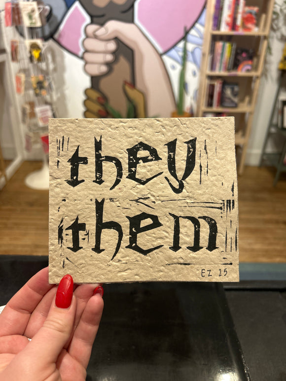 'They Them' Textured Print
