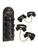 Ardor Silicone Black Bow Wrist & Ankle Restraints