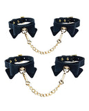 Ardor Silicone Black Bow Wrist & Ankle Restraints