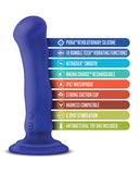 Impressions Santorini Rechargeable Silicone 6.5" Blue Vibrating Dildo