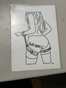 'Hold Tight' Lady Fine Lines Print