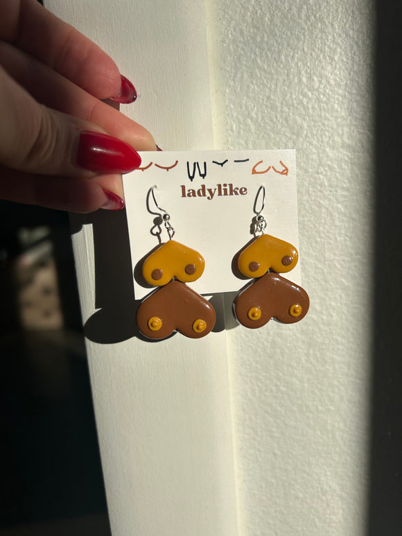 Titty and Heart Earrings by Ladylike